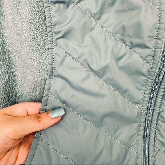 Columbia Blue Insulated Down Jacket Vest Size S Fleece Quilted Full Zip Pockets - Picture 5 of 12